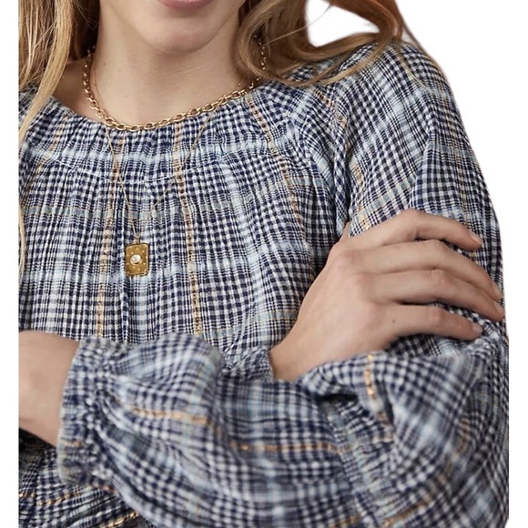 Anthropologie Pilcro Top Women's Large Plaid Long Sleeve Classic Career Stretch - Picture 3 of 12